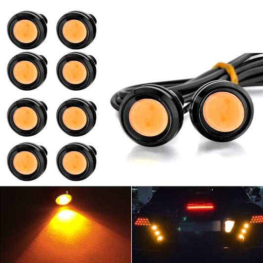 10pcs 23mm 1.5W DC12V Motorcycle Eagle Eye Light Double Lens Strobe Light(Yellow Light) - Eagle Eye Lights by buy2fix | Online Shopping UK | buy2fix