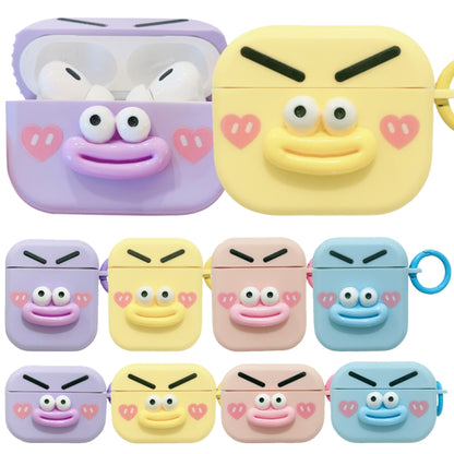 For AirPods Pro 2 Fresh 3D Emoji Pattern Skin Feel Earbuds Box PC Case(Purple) - For AirPods Pro 2 by buy2fix | Online Shopping UK | buy2fix