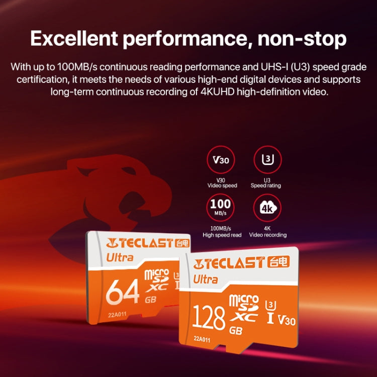 Teclast U3 Ultra High Speed TF Card / Micro SD Card, Memory:64GB - Micro SD Card by TECLAST | Online Shopping UK | buy2fix