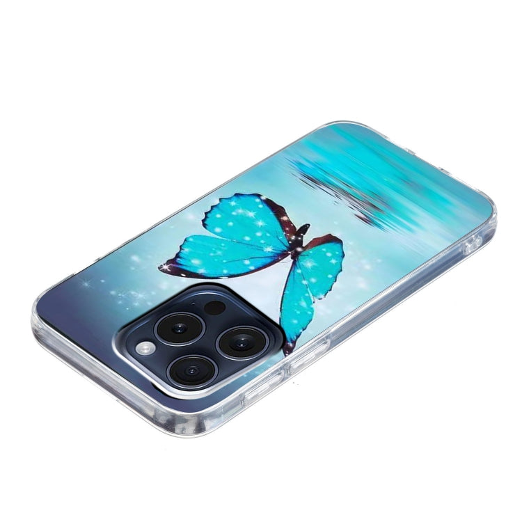 For iPhone 16 Pro Colored Drawing Pattern TPU Phone Case(Butterfly) - iPhone 16 Pro Cases by buy2fix | Online Shopping UK | buy2fix