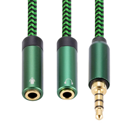 3.5mm Male to Dual 3.5mm Audio + Microphone 2 in 1 Audio Adapter Cable, Length:0.5m(Green) - Video & Audio Cable by imak | Online Shopping UK | buy2fix