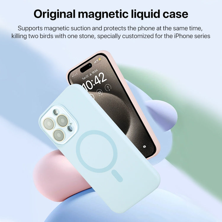 For iPhone 16 Pro Liquid Silicone MagSafe Full Coverage Phone Case with Lens Film(White) - iPhone 16 Pro Cases by buy2fix | Online Shopping UK | buy2fix