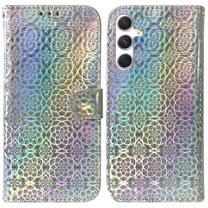 For Samsung Galaxy S25 5G Colorful Magnetic Buckle Leather Phone Case(Silver) - Galaxy S25 5G Cases by buy2fix | Online Shopping UK | buy2fix