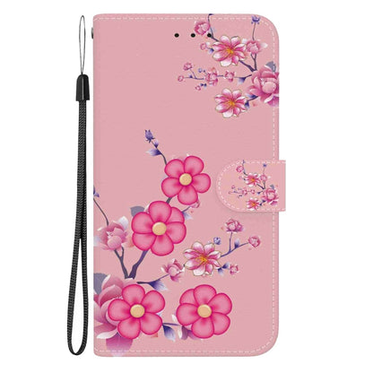 For Samsung Galaxy S25+ 5G Crystal Texture Colored Drawing Leather Phone Case(Cherry Blossoms) - Galaxy S25+ 5G Cases by buy2fix | Online Shopping UK | buy2fix