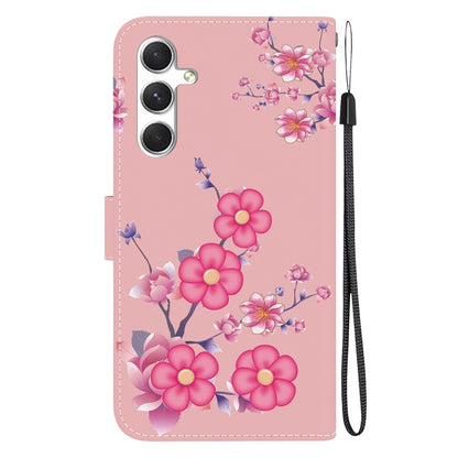 For Samsung Galaxy S25+ 5G Crystal Texture Colored Drawing Leather Phone Case(Cherry Blossoms) - Galaxy S25+ 5G Cases by buy2fix | Online Shopping UK | buy2fix