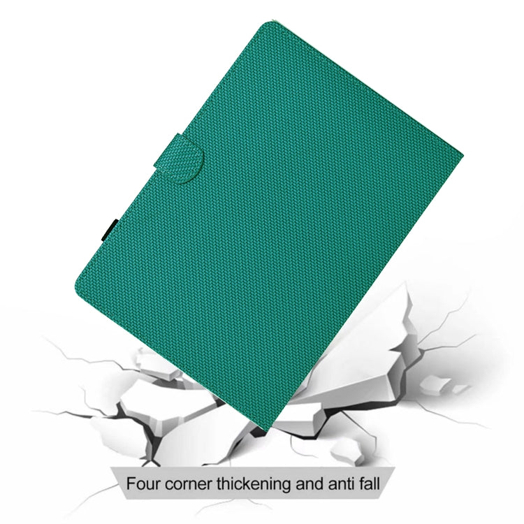 For Lenovo Tab M11 / Xiaoxin Pad 2024 Solid Color Fiber Texture Smart Tablet Leather Case(Lake Green) - Lenovo by buy2fix | Online Shopping UK | buy2fix