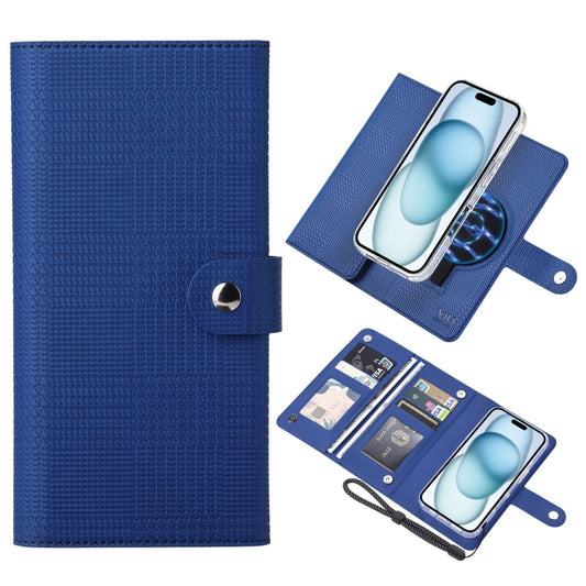 For iPhone 15 Plus ViLi GHA-C Series RFID MagSafe Magnetic Flip Leather Phone Case(Blue) - iPhone 15 Plus Cases by ViLi | Online Shopping UK | buy2fix