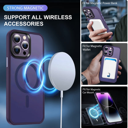 For iPhone 15 Pro MagSafe Magnetic Skin Feel Frosted Phone Case(Dark Purple) - iPhone 15 Pro Cases by buy2fix | Online Shopping UK | buy2fix