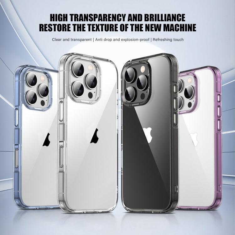 For iPhone 16 PC Hybrid TPU Full Coverage Shockproof Phone Case(Transparent Purple) - iPhone 16 Cases by buy2fix | Online Shopping UK | buy2fix