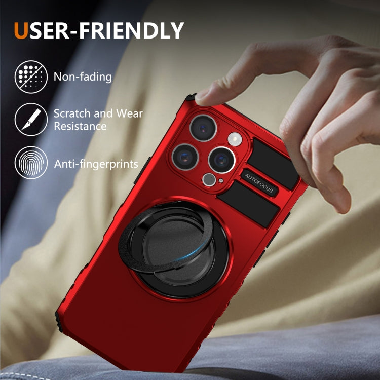 For iPhone 16 Pro Rotating Magnetic Holder Phone Case(Red) - iPhone 16 Pro Cases by buy2fix | Online Shopping UK | buy2fix