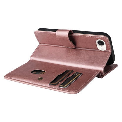 For iPhone SE 2024 Multi-Function Wallet 10 Card Slots Leather Phone Case(Rose Gold) - More iPhone Cases by buy2fix | Online Shopping UK | buy2fix