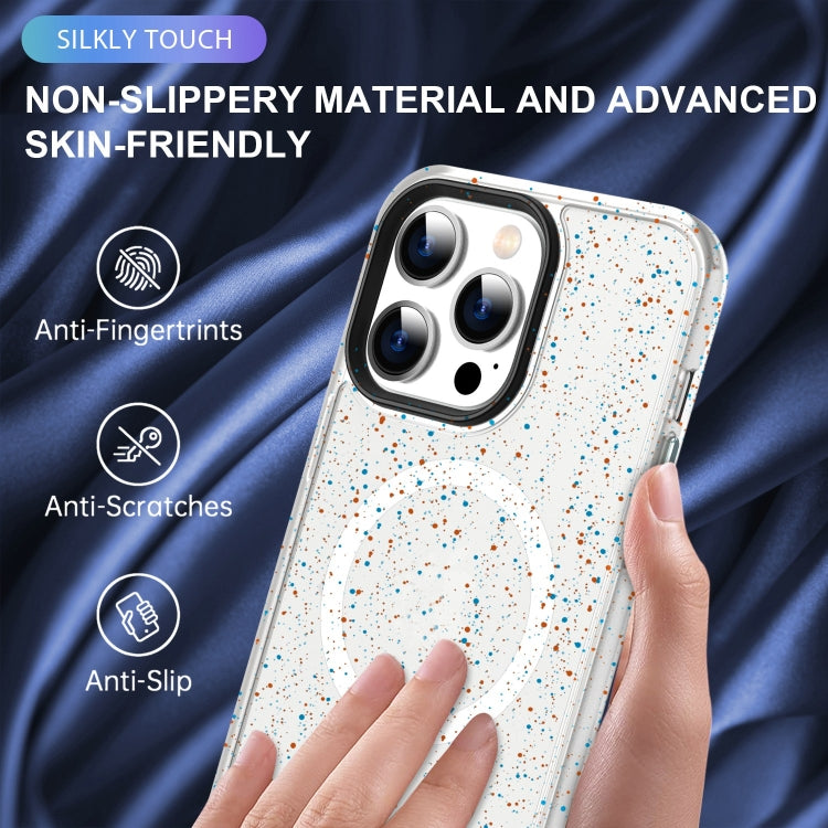 For iPhone 13 Pro Max Colorful Ink-splash Magsafe PC Hybrid TPU Phone Case(White) - iPhone 13 Pro Max Cases by buy2fix | Online Shopping UK | buy2fix