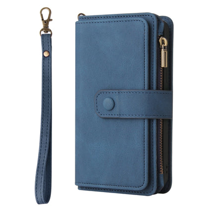 For Xiaomi 14T Skin Feel Multi Card Slots Zipper Wallet Leather Phone Case(Blue) - 14T Cases by buy2fix | Online Shopping UK | buy2fix