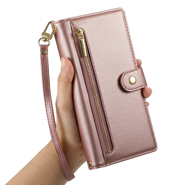 For Redmi K70 Ultra Nine Card-slot Zipper Wallet Bag Leather Phone Case(Pink) - Xiaomi Cases by buy2fix | Online Shopping UK | buy2fix