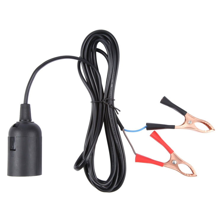 E27 Car Battery Charging Crocodile Clip to Headlight Connection Cable, Cable Length:2.8m - Booster Cable & Clip by buy2fix | Online Shopping UK | buy2fix