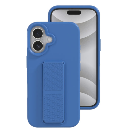 For iPhone 16 Plus Liquid Silicone Holder Phone Case(Navy Blue) - iPhone 16 Plus Cases by buy2fix | Online Shopping UK | buy2fix