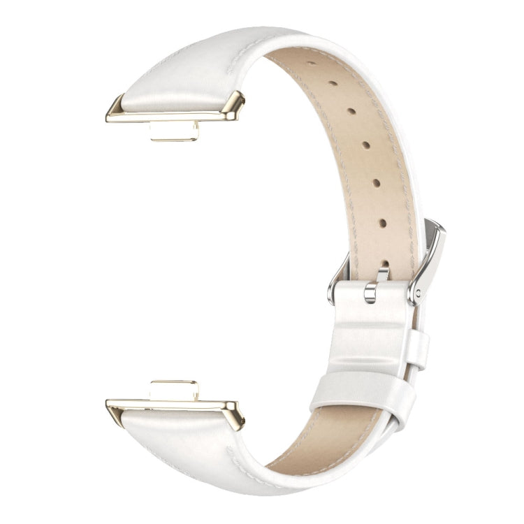 For Huawei Watch Fit3 MIJOBS Slim Genuine Leather Watch Band(White Light Gold) - Watch Bands by MIJOBS | Online Shopping UK | buy2fix