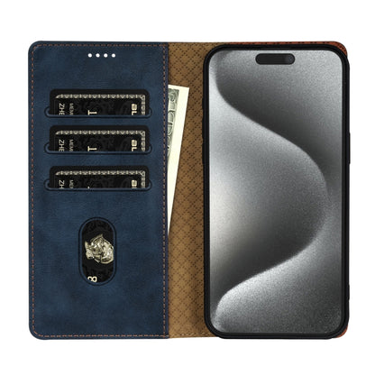 For iPhone 16 Pro Max N.BEKUS CSJ-P1 Solid Color Leather Phone Case(Blue) - iPhone 16 Pro Max Cases by N.BEKUS | Online Shopping UK | buy2fix