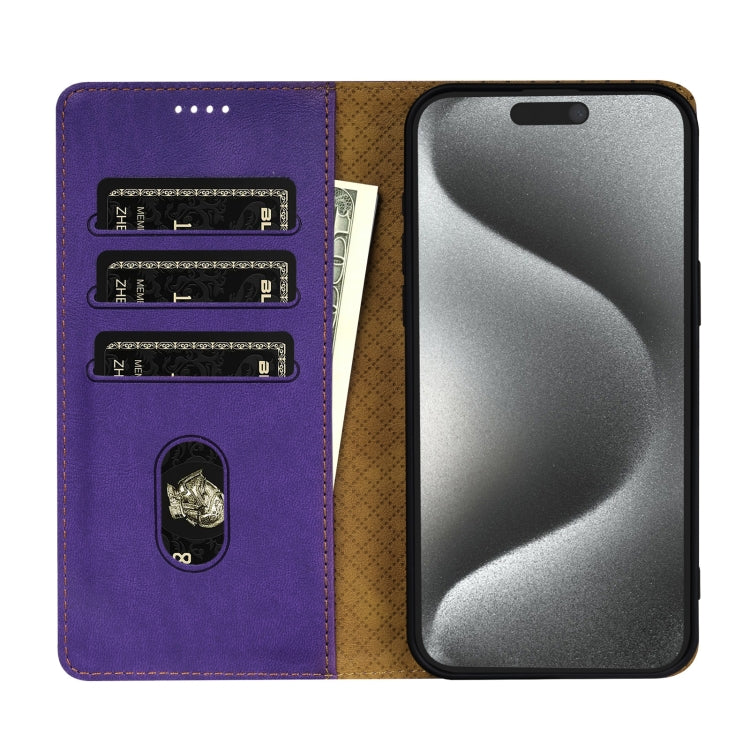 For iPhone 16 Pro Max N.BEKUS CSJ-P1 Solid Color Leather Phone Case(Purple) - iPhone 16 Pro Max Cases by N.BEKUS | Online Shopping UK | buy2fix