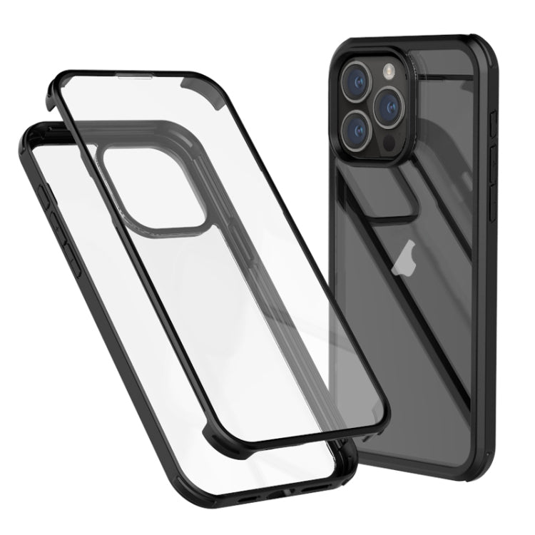 For iPhone 16 Pro Max Double-sided Plastic Glass Phone Protective Case(Black) - iPhone 16 Pro Max Cases by buy2fix | Online Shopping UK | buy2fix