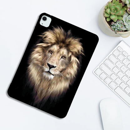 For iPad Air 13 2024 Color Painting Pattern Smart Tablet TPU Case(Lion) - iPad Air 13 2024 Cases by buy2fix | Online Shopping UK | buy2fix