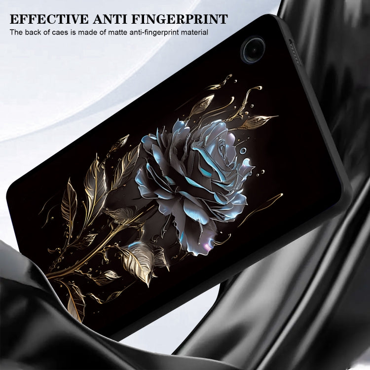 For Samsung Galaxy Tab S6 Lite 2024 / 2022 Color Painting Pattern Smart Tablet TPU Case(Black Rose) - Tab S6 Lite P610 / P615 by buy2fix | Online Shopping UK | buy2fix