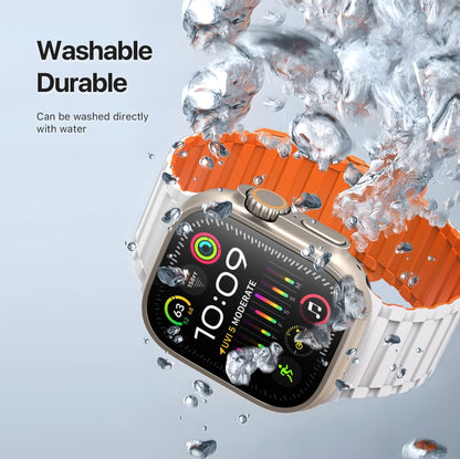 For Apple Watch Series 8 45mm DUX DUCIS KJ Series Magnetic Buckle Silicone Watch Band(Starlight Orange) - Watch Bands by DUX DUCIS | Online Shopping UK | buy2fix