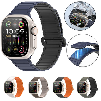 For Apple Watch Series 5 44mm DUX DUCIS KJ Series Magnetic Buckle Silicone Watch Band(Starlight Orange) - Watch Bands by DUX DUCIS | Online Shopping UK | buy2fix