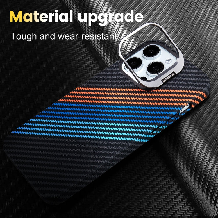 For iPhone 14 Pro Max Carbon Fiber Lens Holder MagSafe Magnetic Phone Case(Black) - iPhone 14 Pro Max Cases by buy2fix | Online Shopping UK | buy2fix