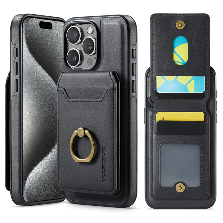 For iPhone 15 Pro Max DG.MING K1 MagSafe Detachable Wallet RFID Back Cover Phone Case(Black) - iPhone 15 Pro Max Cases by DG.MING | Online Shopping UK | buy2fix