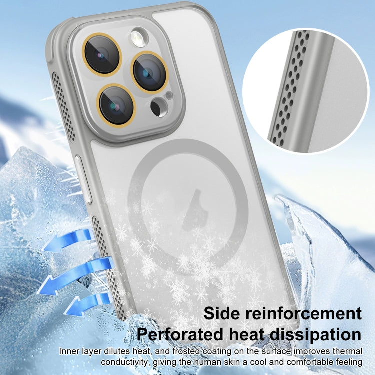 For iPhone 16 Side Cooling Skin Feel Frosted MagSafe Magnetic Phone Case(Sky Blue) - iPhone 16 Cases by buy2fix | Online Shopping UK | buy2fix