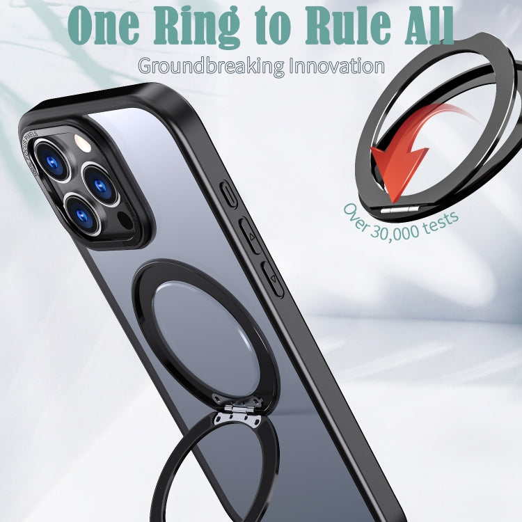 For iPhone 16 Pro Max Wing Series MagSafe Magnetic Ring Holder Phone Case(Black) - iPhone 16 Pro Max Cases by buy2fix | Online Shopping UK | buy2fix