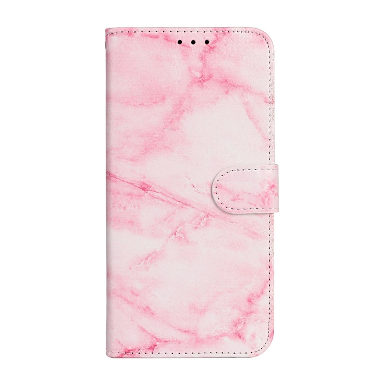 For iPhone 16 Pro Max Colored Drawing Marble Pattern Leather Phone Case(Pink Marble) - iPhone 16 Pro Max Cases by buy2fix | Online Shopping UK | buy2fix