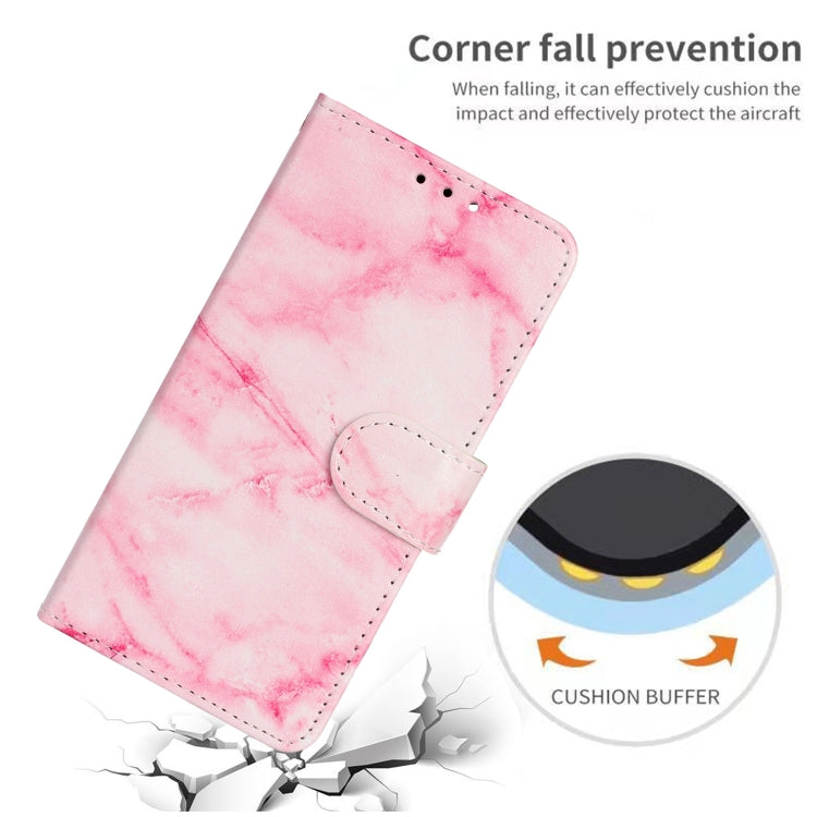 For iPhone 16 Pro Max Colored Drawing Marble Pattern Leather Phone Case(Pink Marble) - iPhone 16 Pro Max Cases by buy2fix | Online Shopping UK | buy2fix