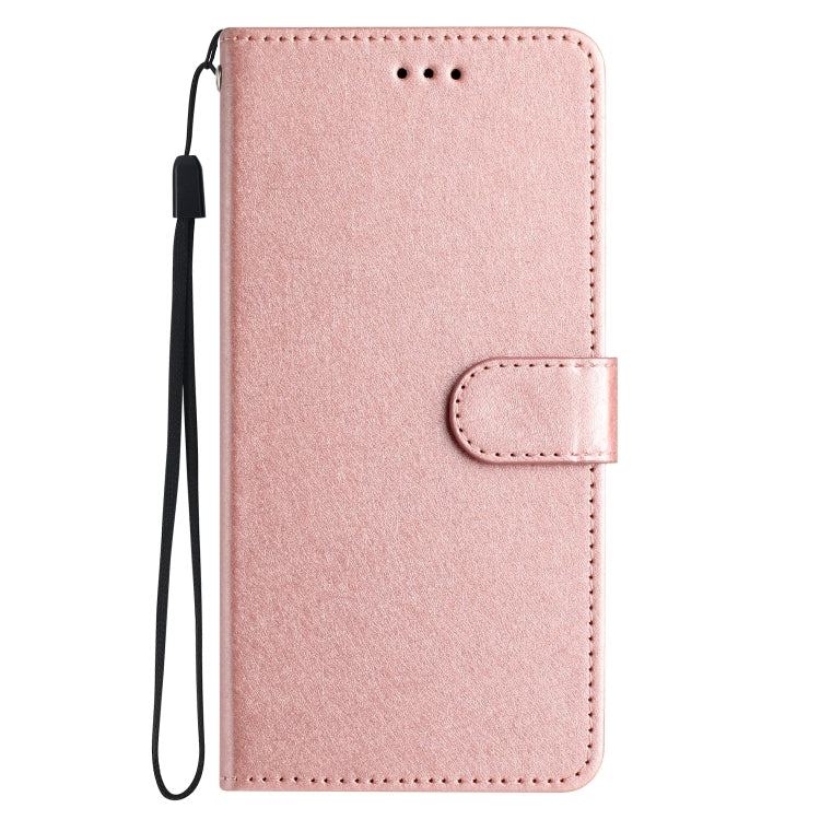 For iPhone 16 Pro Silk Texture Horizontal Flip Leather Phone Case(Rose Gold) - iPhone 16 Pro Cases by buy2fix | Online Shopping UK | buy2fix