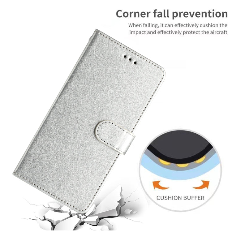 For iPhone 16 Pro Silk Texture Horizontal Flip Leather Phone Case(Silver) - iPhone 16 Pro Cases by buy2fix | Online Shopping UK | buy2fix