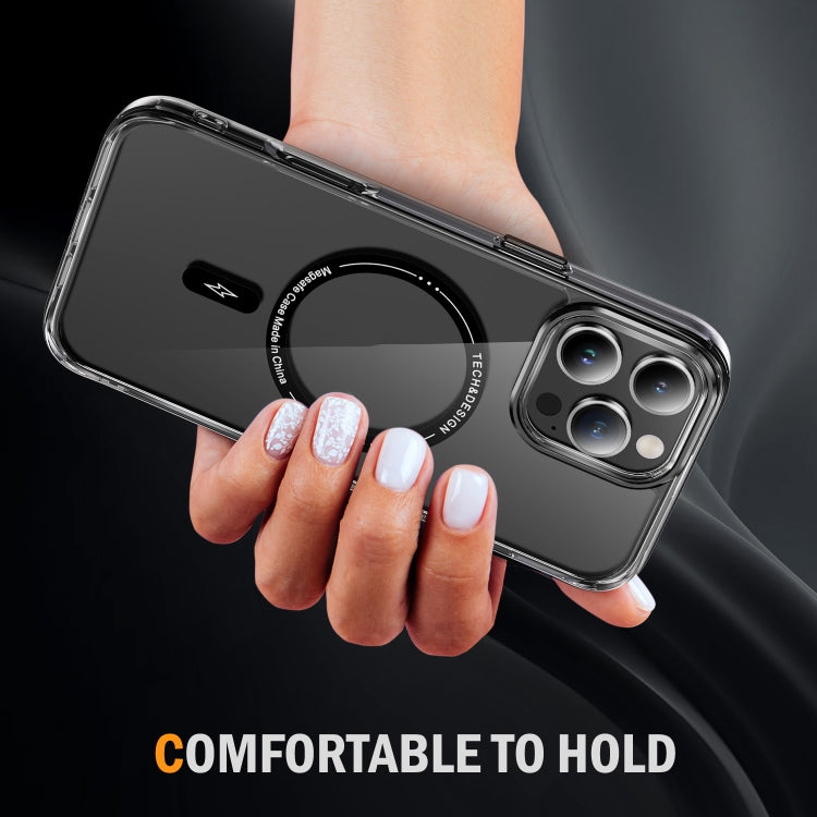 For iPhone 16 Pro Max Airbag Magsafe PC Hybrid TPU Phone Case(Clear Black) - iPhone 16 Pro Max Cases by buy2fix | Online Shopping UK | buy2fix