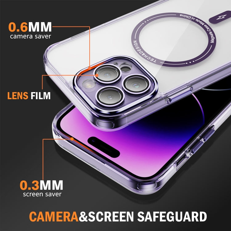 For iPhone 13 Pro Max Airbag Magsafe PC Hybrid TPU Phone Case(Clear Purple) - iPhone 13 Pro Max Cases by buy2fix | Online Shopping UK | buy2fix