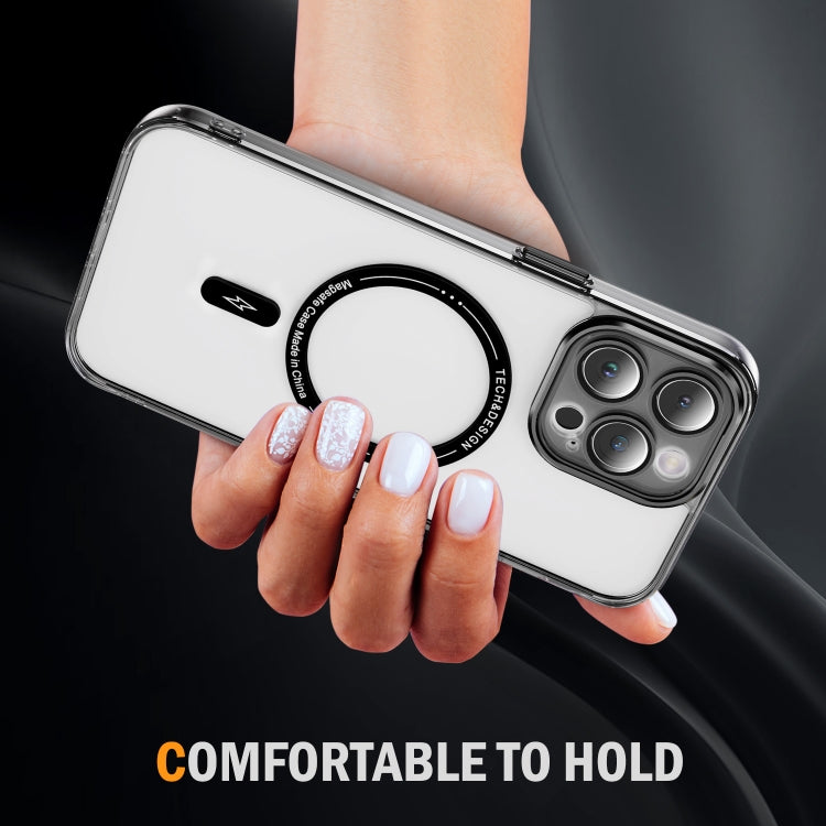 For iPhone 11 Pro Max Airbag Magsafe PC Hybrid TPU Phone Case(Clear Black) - iPhone 11 Pro Max Cases by buy2fix | Online Shopping UK | buy2fix