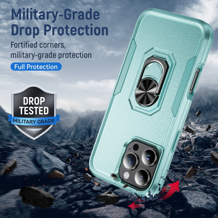 For iPhone 16 Pro Pioneer Armor Heavy Duty PC + TPU Phone Case with Holder(Green) - iPhone 16 Pro Cases by buy2fix | Online Shopping UK | buy2fix