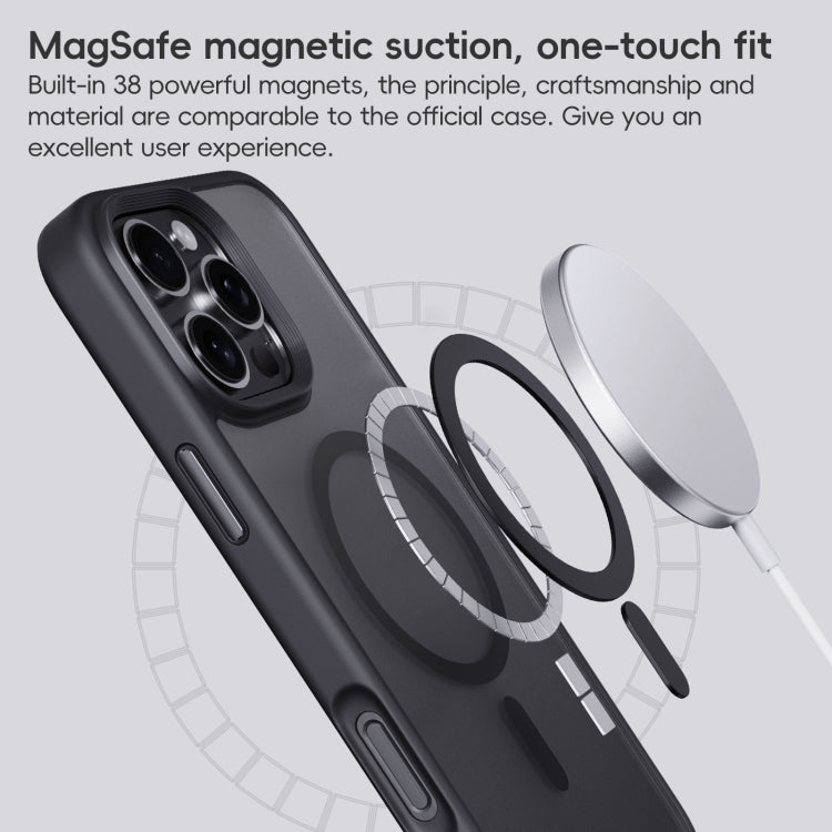 For iPhone 16 Pro Frosted MagSafe Magnetic Phone Case(Black) - iPhone 16 Pro Cases by buy2fix | Online Shopping UK | buy2fix