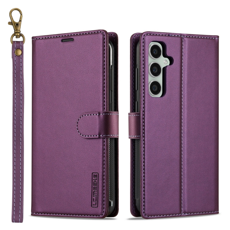 For Samsung Galaxy S24 FE 5G LC.IMEEKE L2 Series Detachable Magsafe PU Phone Case with Lanyard(Purple) - Galaxy S24 FE 5G Cases by LC.IMEEKE | Online Shopping UK | buy2fix