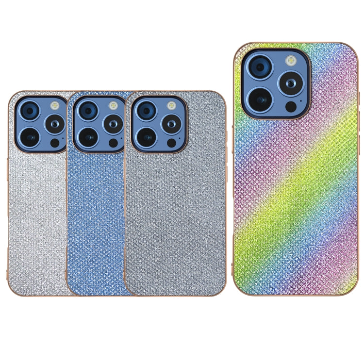 For iPhone 16 Pro Nano Plating Diamond Texture Phone Case(Blue) - iPhone 16 Pro Cases by buy2fix | Online Shopping UK | buy2fix