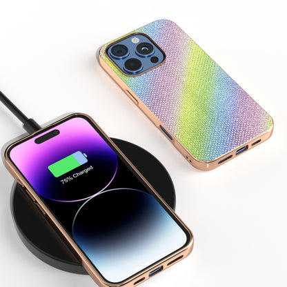 For iPhone 16 Pro Nano Plating Diamond Texture Phone Case(Rainbow) - iPhone 16 Pro Cases by buy2fix | Online Shopping UK | buy2fix