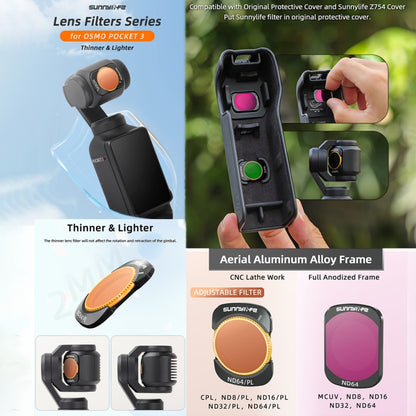 For DJI Osmo Pocket 3 Sunnylife Camera Lens Filter, Filter:4 in 1 ND8-64 - Lens Accessories by Sunnylife | Online Shopping UK | buy2fix