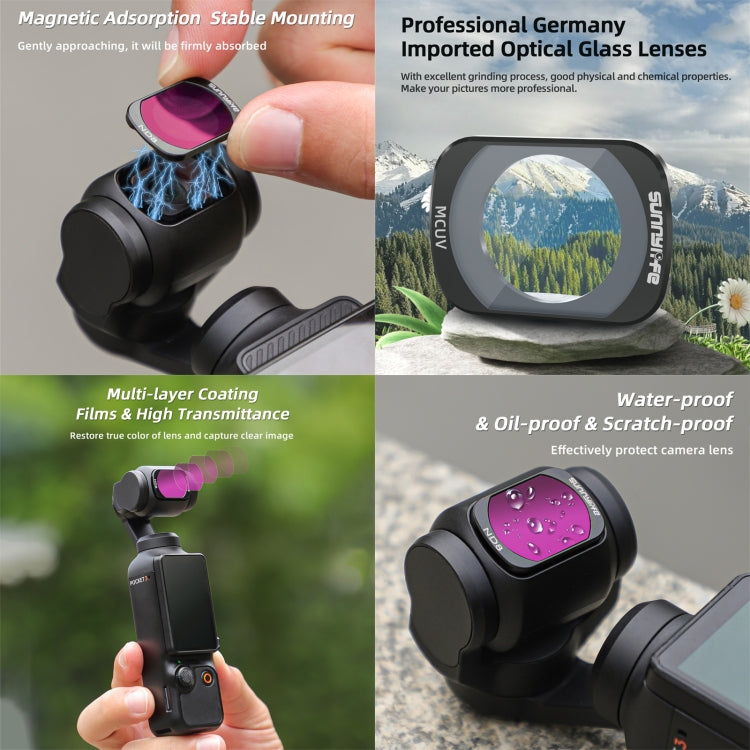 For DJI Osmo Pocket 3 Sunnylife Camera Lens Filter, Filter:4 in 1 ND8-64 - Lens Accessories by Sunnylife | Online Shopping UK | buy2fix