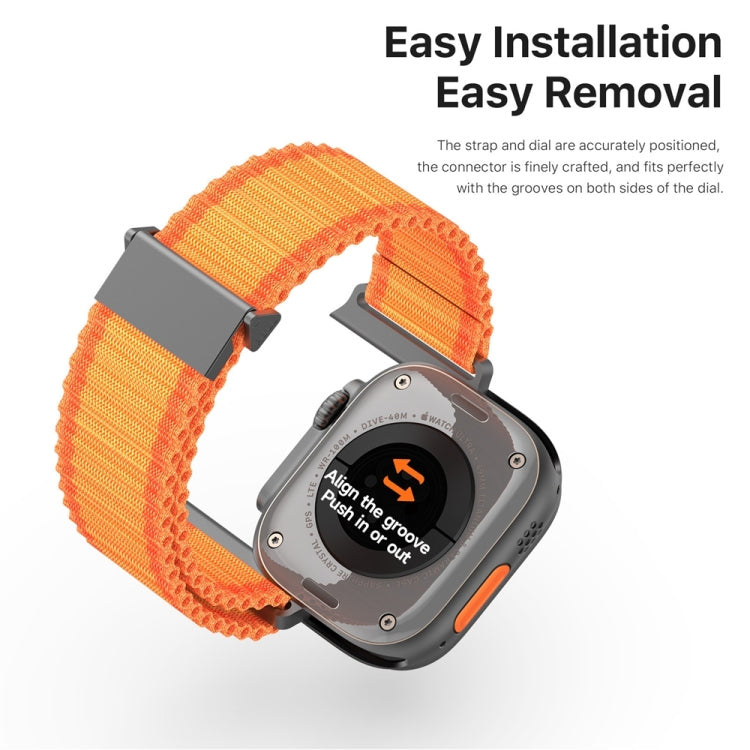 For Apple Watch Series 6 44mm DUX DUCIS YC Series Ocean Nylon Watch Band(Orange) - Watch Bands by DUX DUCIS | Online Shopping UK | buy2fix