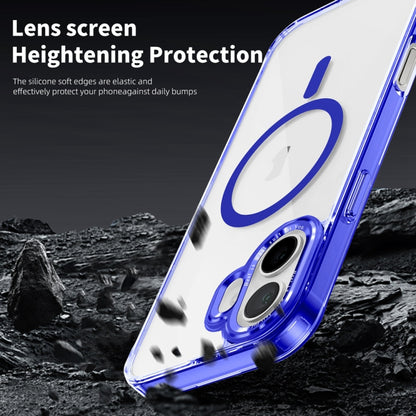 For iPhone 16 Ice Color Magnetic Series Magsafe Magnetic PC Hybrid TPU Phone Case(Blue) - iPhone 16 Cases by buy2fix | Online Shopping UK | buy2fix