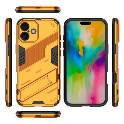 For iPhone 16 Plus Punk Armor 2 in 1 PC + TPU Phone Case with Holder(Orange) - iPhone 16 Plus Cases by buy2fix | Online Shopping UK | buy2fix