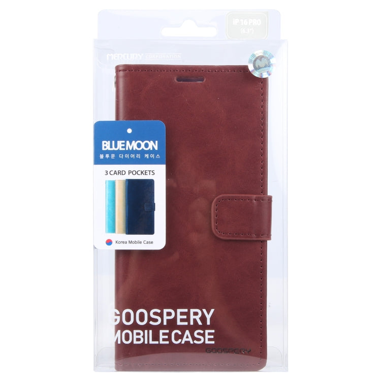 For iPhone 16 Pro Max GOOSPERY BLUE MOON Crazy Horse Texture Leather Phone Case(Wine Red) - iPhone 16 Pro Max Cases by GOOSPERY | Online Shopping UK | buy2fix